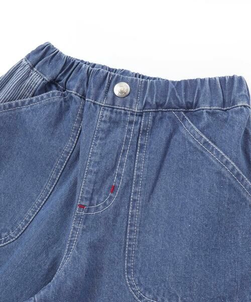 SLAP SLIP / スラップ スリップ デニムパンツ | フルーツ昆虫パッチストライプ切り替え5.5分丈デニムパンツ(80~130cm) | 詳細2