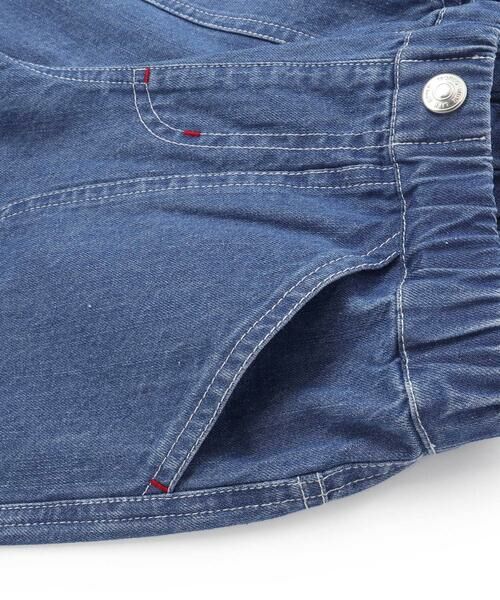 SLAP SLIP / スラップ スリップ デニムパンツ | フルーツ昆虫パッチストライプ切り替え5.5分丈デニムパンツ(80~130cm) | 詳細3