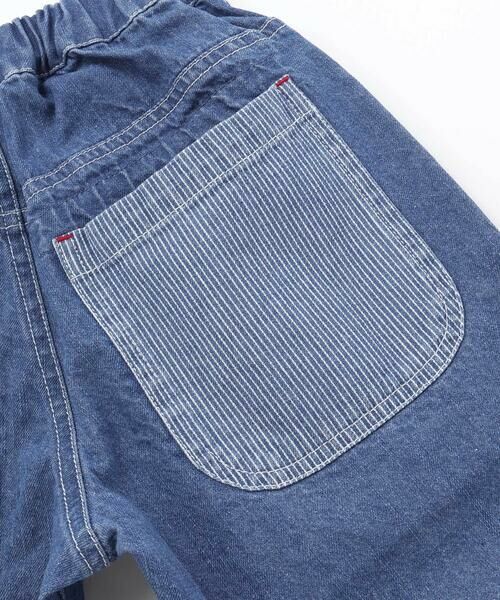 SLAP SLIP / スラップ スリップ デニムパンツ | フルーツ昆虫パッチストライプ切り替え5.5分丈デニムパンツ(80~130cm) | 詳細4