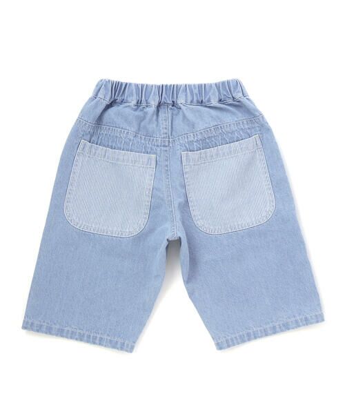 SLAP SLIP / スラップ スリップ デニムパンツ | フルーツ昆虫パッチストライプ切り替え5.5分丈デニムパンツ(80~130cm) | 詳細13