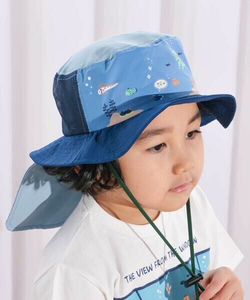 SLAP SLIP / スラップ スリップ ハット | 海の生き物&働くくるまサファリハット(50~54cm)（ネイビー）