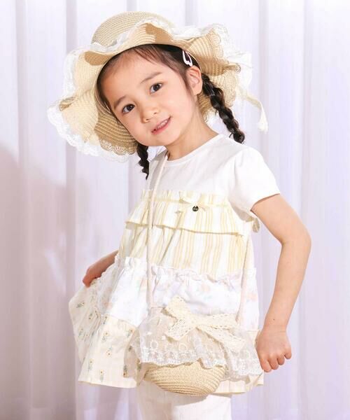 SLAP SLIP / スラップ スリップ ハット | モチーフ付きハット&ポシェット（ホワイトxレースリボン）