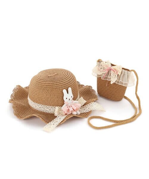 SLAP SLIP / スラップ スリップ ハット | モチーフ付きハット&ポシェット（ブラウンxウサギ）