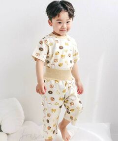 SLAP SLIP / スラップ スリップ ルームウェア | 【スララク/腹巻き一体型/防汚加工】みんな快眠！半袖みんみんパジャマ上下セット(80~130cm)