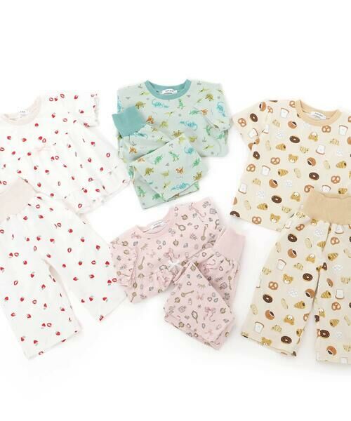 SLAP SLIP / スラップ スリップ ルームウェア | 【スララク/腹巻き一体型/防汚加工】みんな快眠！半袖みんみんパジャマ上下セット(80~130cm) | 詳細5