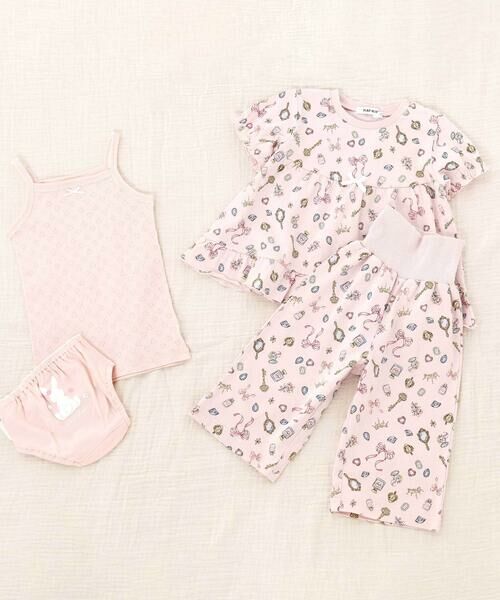 SLAP SLIP / スラップ スリップ ルームウェア | 【スララク/腹巻き一体型/防汚加工】みんな快眠！半袖みんみんパジャマ上下セット(80~130cm) | 詳細12