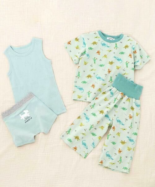 SLAP SLIP / スラップ スリップ ルームウェア | 【スララク/腹巻き一体型/防汚加工】みんな快眠！半袖みんみんパジャマ上下セット(80~130cm) | 詳細20