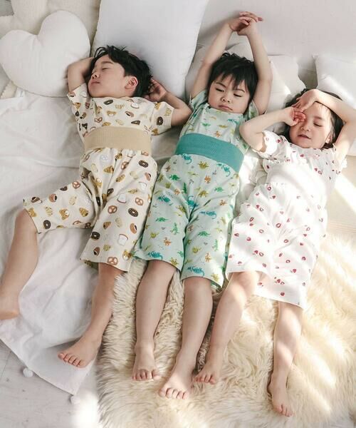 SLAP SLIP / スラップ スリップ ルームウェア | 【スララク/腹巻き一体型/防汚加工】みんな快眠！半袖みんみんパジャマ上下セット(80~130cm) | 詳細13