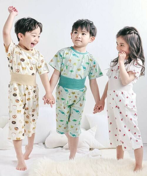 SLAP SLIP / スラップ スリップ ルームウェア | 【スララク/腹巻き一体型/防汚加工】みんな快眠！半袖みんみんパジャマ上下セット(80~130cm) | 詳細14