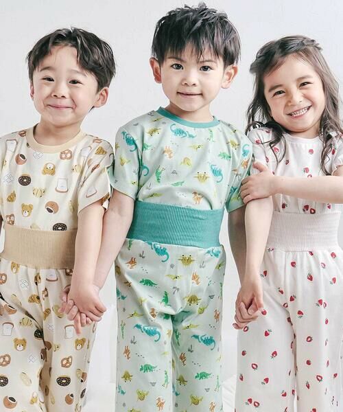 SLAP SLIP / スラップ スリップ ルームウェア | 【スララク/腹巻き一体型/防汚加工】みんな快眠！半袖みんみんパジャマ上下セット(80~130cm) | 詳細15