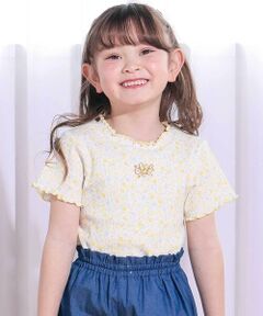 SLAP SLIP / スラップ スリップ Tシャツ | ボーダー&花柄テレコ半袖Tシャツ(80~130cm)