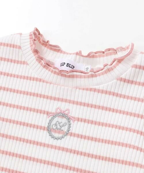 SLAP SLIP / スラップ スリップ Tシャツ | ボーダー&花柄テレコ半袖Tシャツ(80~130cm) | 詳細1