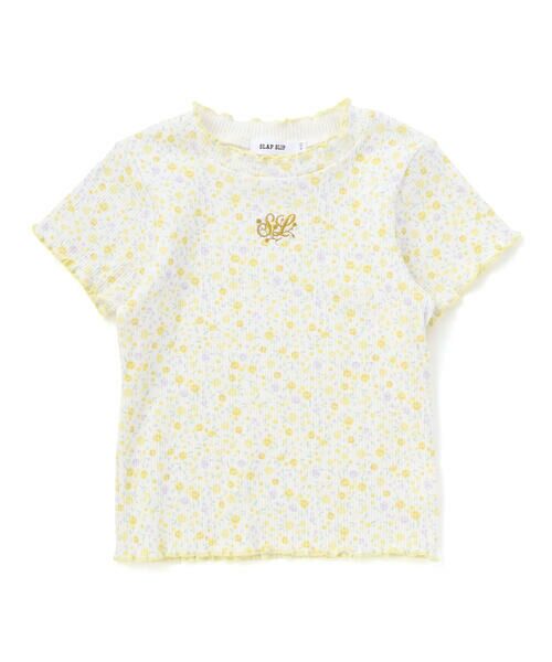 SLAP SLIP / スラップ スリップ Tシャツ | ボーダー&花柄テレコ半袖Tシャツ(80~130cm) | 詳細9