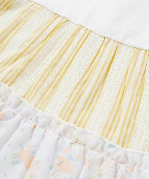 SLAP SLIP / スラップ スリップ Tシャツ | 【お揃い】ストライプ総柄切り替えティアード天竺半袖Tシャツ(80~130cm) | 詳細8