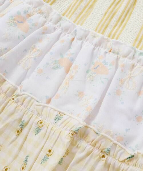 SLAP SLIP / スラップ スリップ Tシャツ | 【お揃い】ストライプ総柄切り替えティアード天竺半袖Tシャツ(80~130cm) | 詳細9