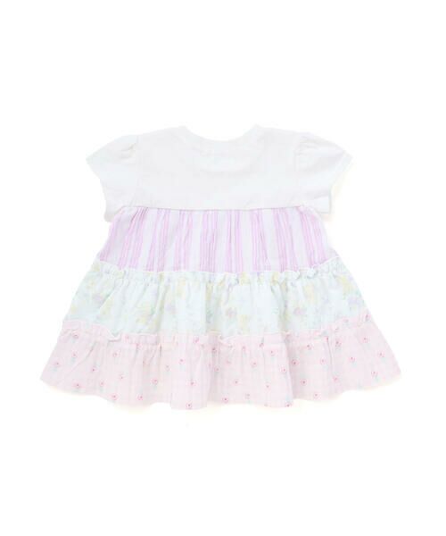 SLAP SLIP / スラップ スリップ Tシャツ | 【お揃い】ストライプ総柄切り替えティアード天竺半袖Tシャツ(80~130cm) | 詳細10