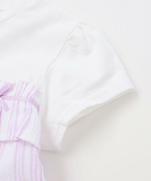 SLAP SLIP / スラップ スリップ Tシャツ | 【お揃い】ストライプ総柄切り替えティアード天竺半袖Tシャツ(80~130cm) | 詳細12