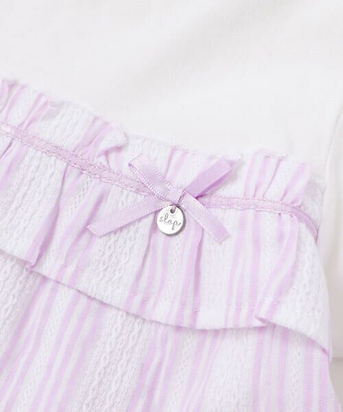 SLAP SLIP / スラップ スリップ Tシャツ | 【お揃い】ストライプ総柄切り替えティアード天竺半袖Tシャツ(80~130cm) | 詳細13