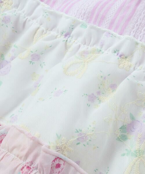 SLAP SLIP / スラップ スリップ Tシャツ | 【お揃い】ストライプ総柄切り替えティアード天竺半袖Tシャツ(80~130cm) | 詳細15