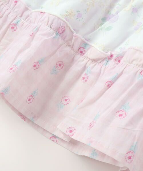 SLAP SLIP / スラップ スリップ Tシャツ | 【お揃い】ストライプ総柄切り替えティアード天竺半袖Tシャツ(80~130cm) | 詳細16