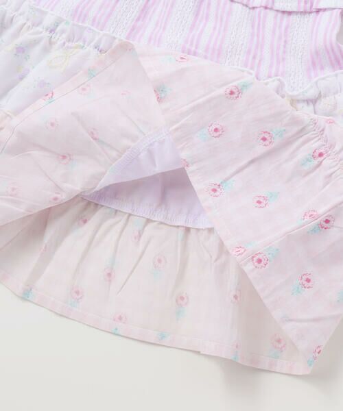 SLAP SLIP / スラップ スリップ Tシャツ | 【お揃い】ストライプ総柄切り替えティアード天竺半袖Tシャツ(80~130cm) | 詳細17