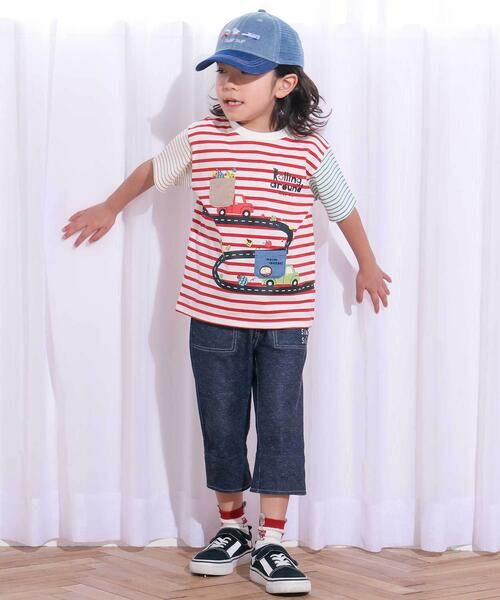 SLAP SLIP / スラップ スリップ Tシャツ | 乗り物モチーフポケットボーダー柄半袖Tシャツ(80~130cm) | 詳細2