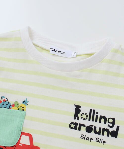 SLAP SLIP / スラップ スリップ Tシャツ | 乗り物モチーフポケットボーダー柄半袖Tシャツ(80~130cm) | 詳細6