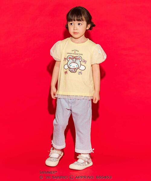 SLAP SLIP / スラップ スリップ Tシャツ | 【SWIMMERxサンリオキャラクターズxSLAPSLIP】パフスリーブレーシ−天竺半袖Tシャツ(80~130cm) | 詳細6