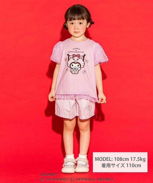 SLAP SLIP / スラップ スリップ Tシャツ | 【SWIMMERxサンリオキャラクターズxSLAPSLIP】パフスリーブレーシ−天竺半袖Tシャツ(80~130cm) | 詳細14