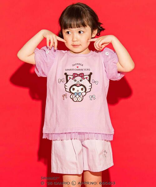 SLAP SLIP / スラップ スリップ Tシャツ | 【SWIMMERxサンリオキャラクターズxSLAPSLIP】パフスリーブレーシ−天竺半袖Tシャツ(80~130cm) | 詳細15