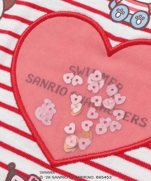 SLAP SLIP / スラップ スリップ Tシャツ | 【SWIMMERｘサンリオキャラクターズｘSLAPSLIP】ボーダー裾フリル襟レース天竺半袖Tシャツ(80~130cm) | 詳細8