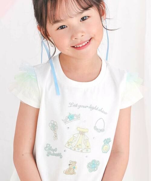 SLAP SLIP / スラップ スリップ Tシャツ | 【スラプリ】チュールスリーブ天竺半袖Tシャツ(80~130cm) | 詳細2