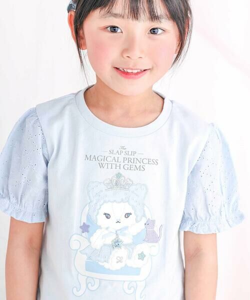 SLAP SLIP / スラップ スリップ Tシャツ | 【スラプリ】レーススリーブパッチ付き天竺半袖Tシャツ(80~130cm) | 詳細9