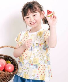 SLAP SLIP / スラップ スリップ Tシャツ | 【お揃い】バルーン宝石アイス果物総柄プリントフレア半袖Tシャツ(80~130cm)