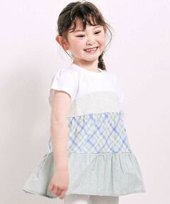 SLAP SLIP / スラップ スリップ Tシャツ | 【お揃い】マドラスチェックティアード半袖Tシャツ(80~130cm)