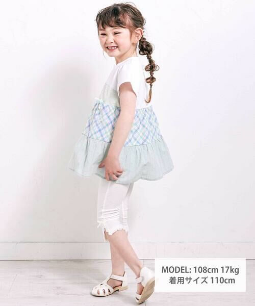 SLAP SLIP / スラップ スリップ Tシャツ | 【お揃い】マドラスチェックティアード半袖Tシャツ(80~130cm) | 詳細2