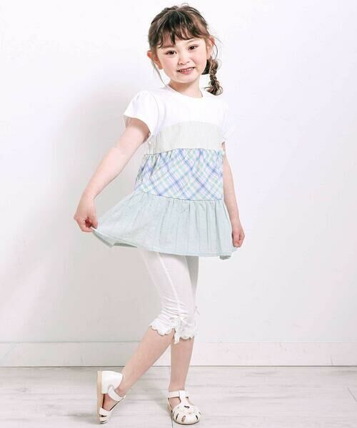 SLAP SLIP / スラップ スリップ Tシャツ | 【お揃い】マドラスチェックティアード半袖Tシャツ(80~130cm) | 詳細3