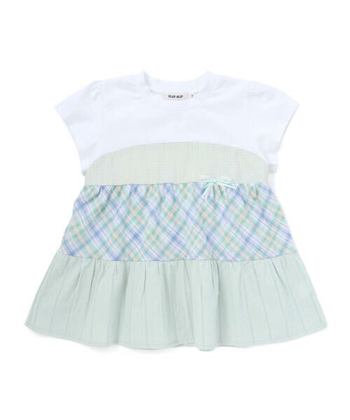 SLAP SLIP / スラップ スリップ Tシャツ | 【お揃い】マドラスチェックティアード半袖Tシャツ(80~130cm) | 詳細4