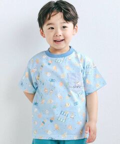 SLAP SLIP / スラップ スリップ Tシャツ | 総柄プリント胸ポケット刺しゅう半袖Tシャツ(80~130cm)