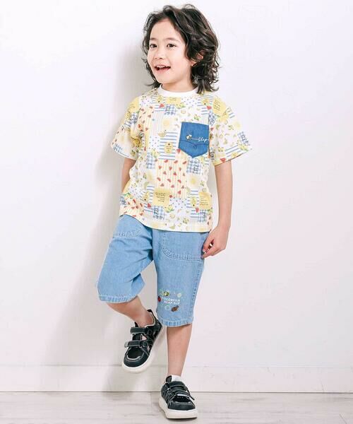 SLAP SLIP / スラップ スリップ Tシャツ | 総柄プリント胸ポケット刺しゅう半袖Tシャツ(80~130cm) | 詳細2