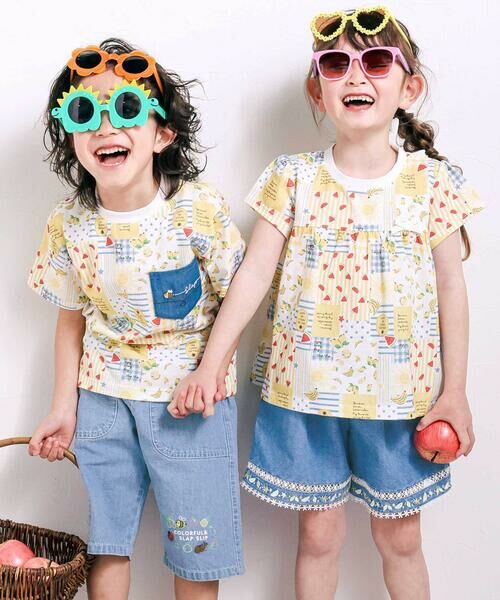 SLAP SLIP / スラップ スリップ Tシャツ | 総柄プリント胸ポケット刺しゅう半袖Tシャツ(80~130cm) | 詳細3