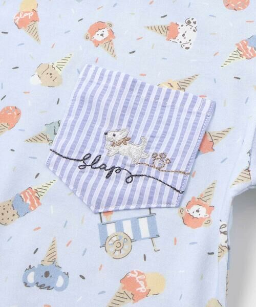SLAP SLIP / スラップ スリップ Tシャツ | 総柄プリント胸ポケット刺しゅう半袖Tシャツ(80~130cm) | 詳細17