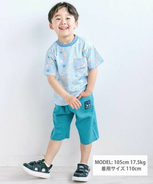 SLAP SLIP / スラップ スリップ Tシャツ | 総柄プリント胸ポケット刺しゅう半袖Tシャツ(80~130cm) | 詳細13