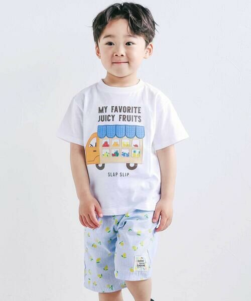 SLAP SLIP / スラップ スリップ Tシャツ | 窓からいっぱいパッチ半袖Tシャツ(80~130cm) | 詳細2