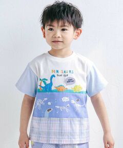 SLAP SLIP / スラップ スリップ Tシャツ | 【お揃い】化石恐竜切り替え半袖Tシャツ(80~130cm)