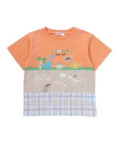SLAP SLIP / スラップ スリップ Tシャツ | 【お揃い】化石恐竜切り替え半袖Tシャツ(80~130cm)