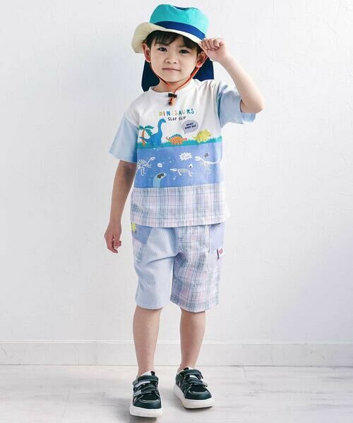 SLAP SLIP / スラップ スリップ Tシャツ | 【お揃い】化石恐竜切り替え半袖Tシャツ(80~130cm) | 詳細3