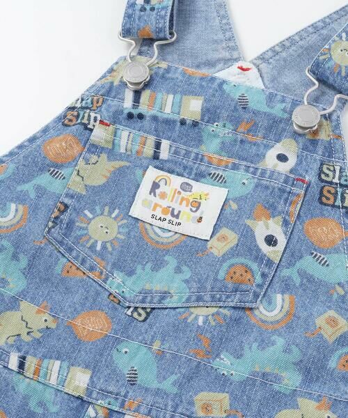SLAP SLIP / スラップ スリップ サロペット・オールインワン | 恐竜くるま宇宙船総柄7分丈サロペット(80~110cm) | 詳細5