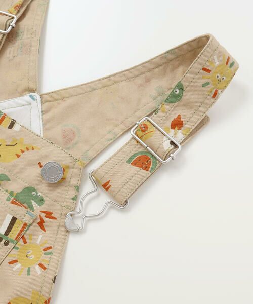 SLAP SLIP / スラップ スリップ サロペット・オールインワン | 恐竜くるま宇宙船総柄7分丈サロペット(80~110cm) | 詳細10