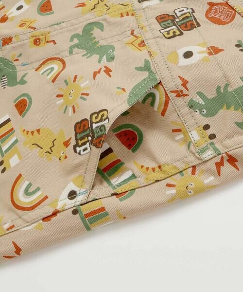 SLAP SLIP / スラップ スリップ サロペット・オールインワン | 恐竜くるま宇宙船総柄7分丈サロペット(80~110cm) | 詳細11